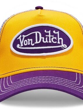 Von Dutch Yellow and Purple Trucker Hat
